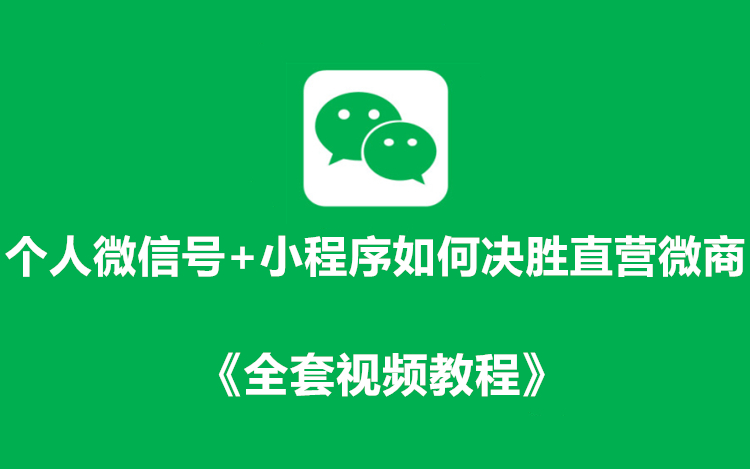 25个人微信号+小程序如何决胜直营微商+《全套视频教程》
