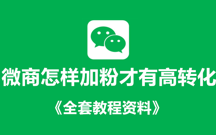 微商怎样加粉才有高转化+《全套视频教程》