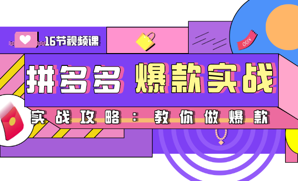 拼多多爆款实战攻略：中小卖家也能做出爆款，日销10000单 月入10w+