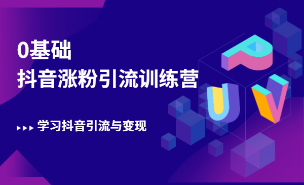 抖音涨粉引流训练营，0基础学习抖音引流与变现